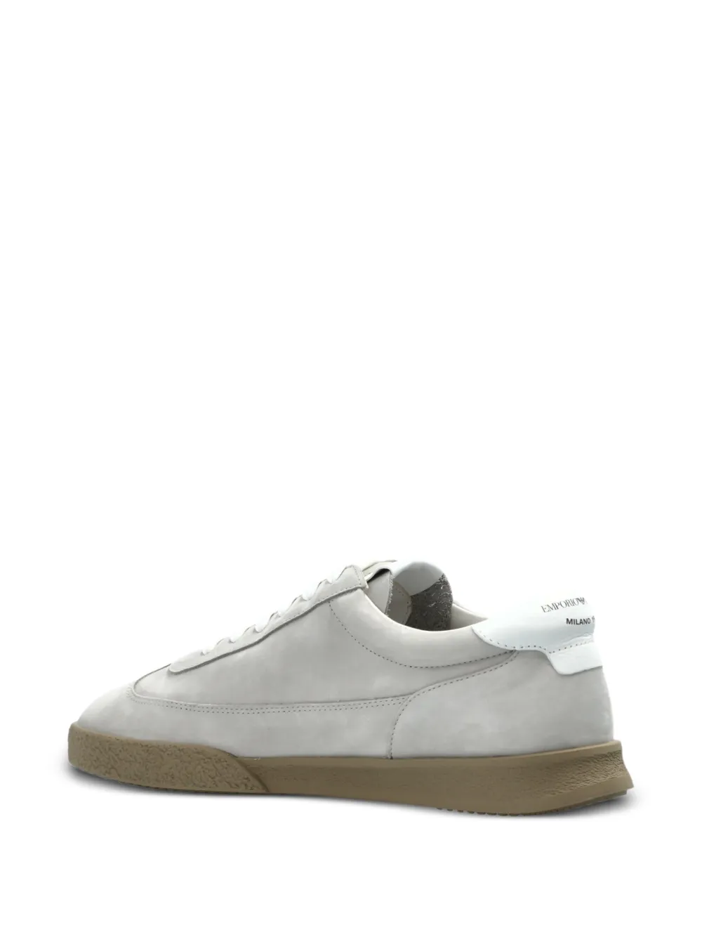 Emporio Armani suede leather sneakers Grijs
