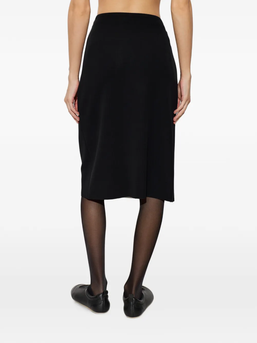 Jil Sander Midi-rok met gerafelde zoom Zwart