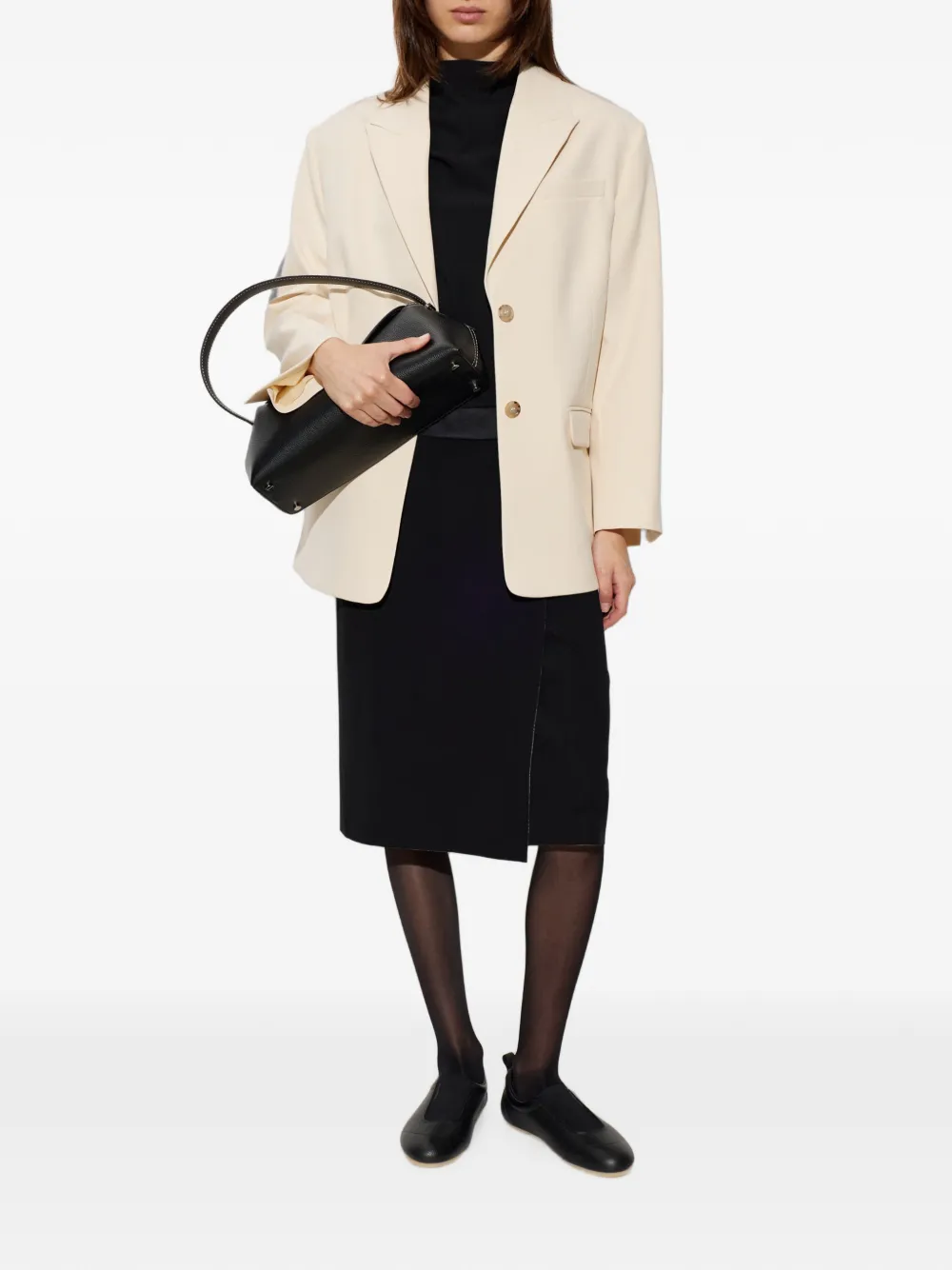 Jil Sander Midi-rok met gerafelde zoom Zwart