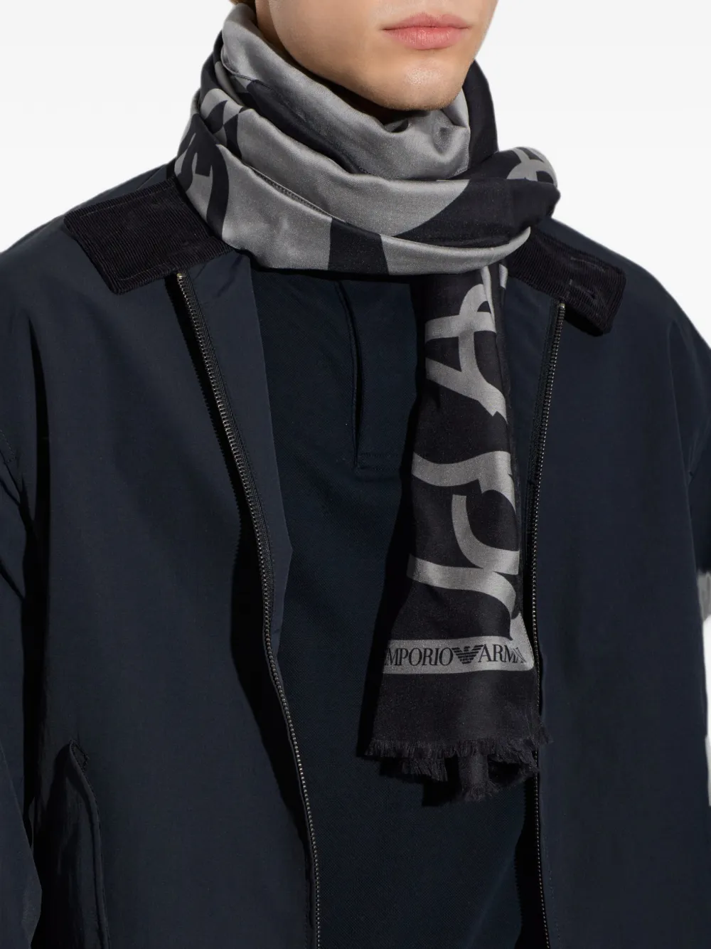 Emporio Armani Sjaal met logoprint Zwart