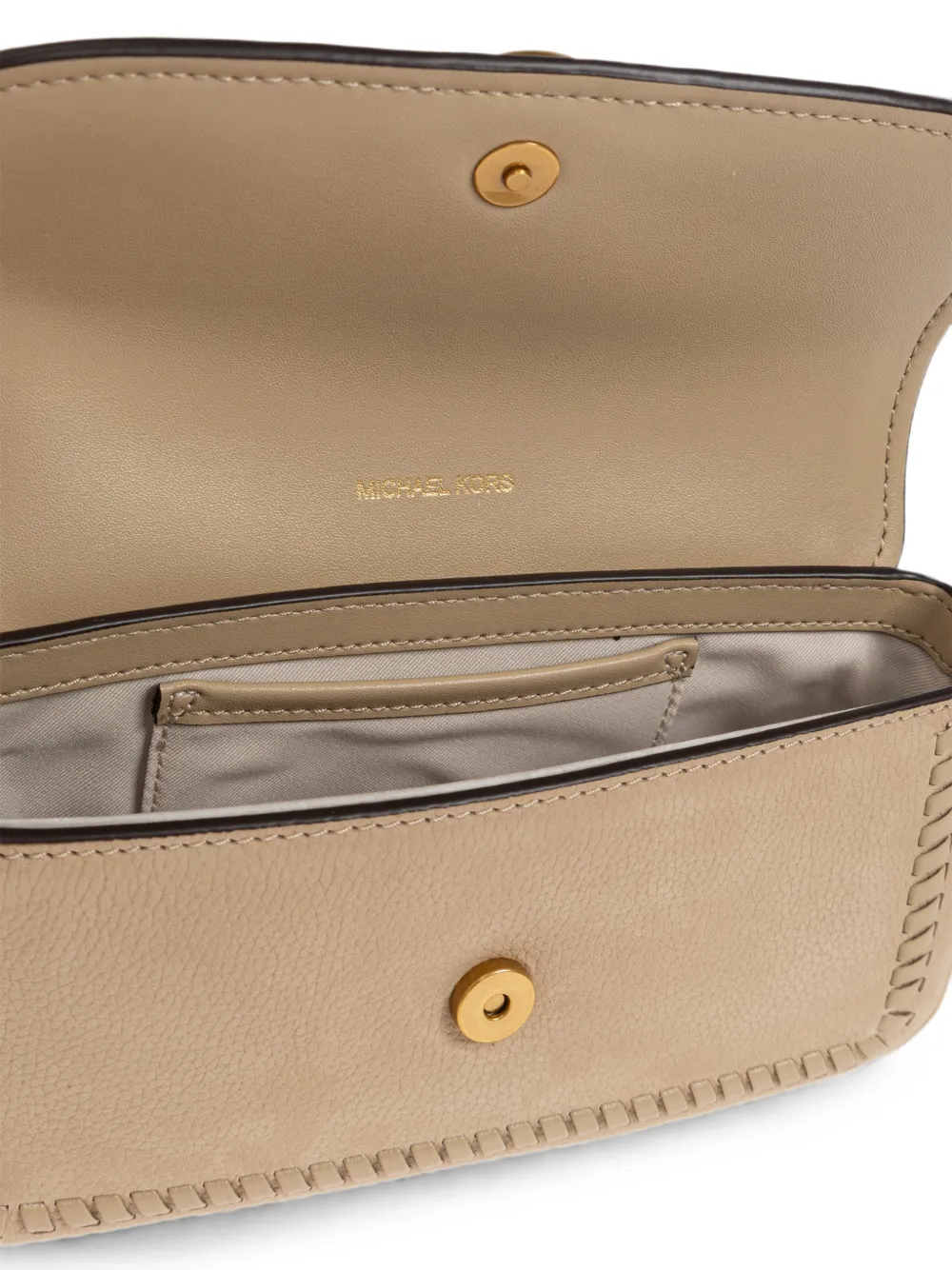 Michael Kors Nolita leren mini-schoudertas Beige
