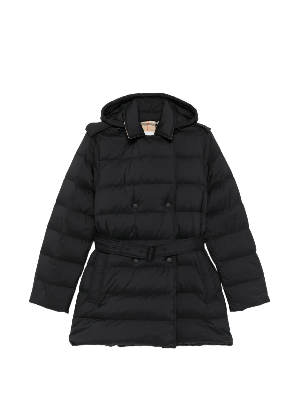 Burberry belted quilted coat - Schwarz
