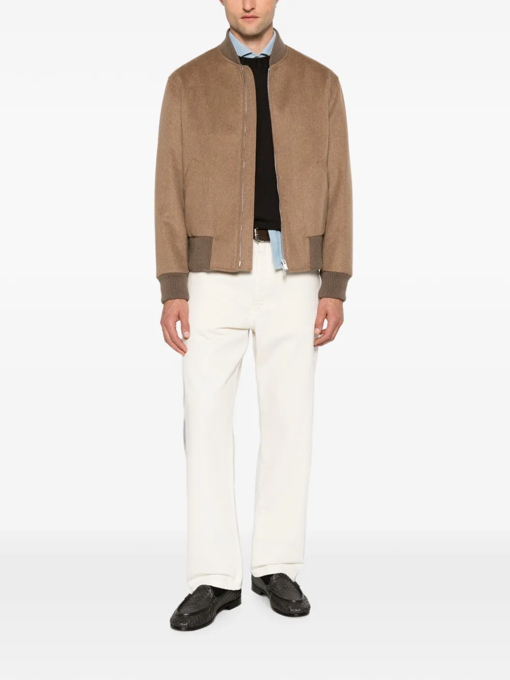 Lardini Jack met ritssluiting en geribbelde afwerking Bruin