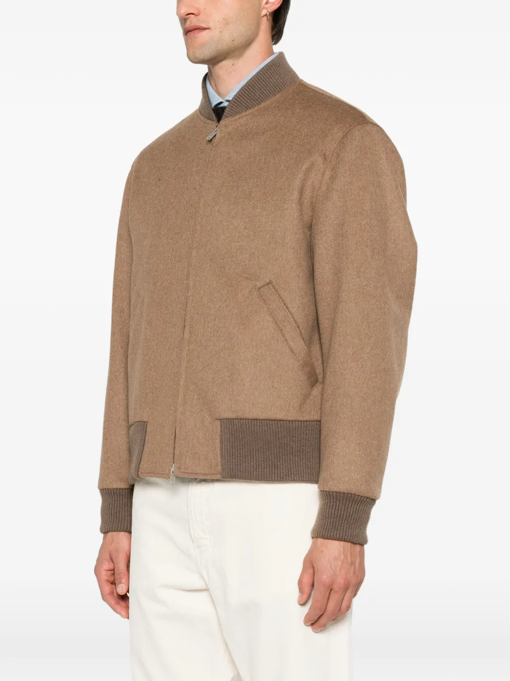 Lardini Jack met ritssluiting en geribbelde afwerking Bruin