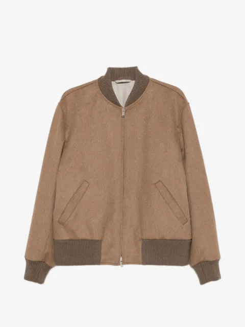 Lardini ribbed-trim zip-fastening jacket