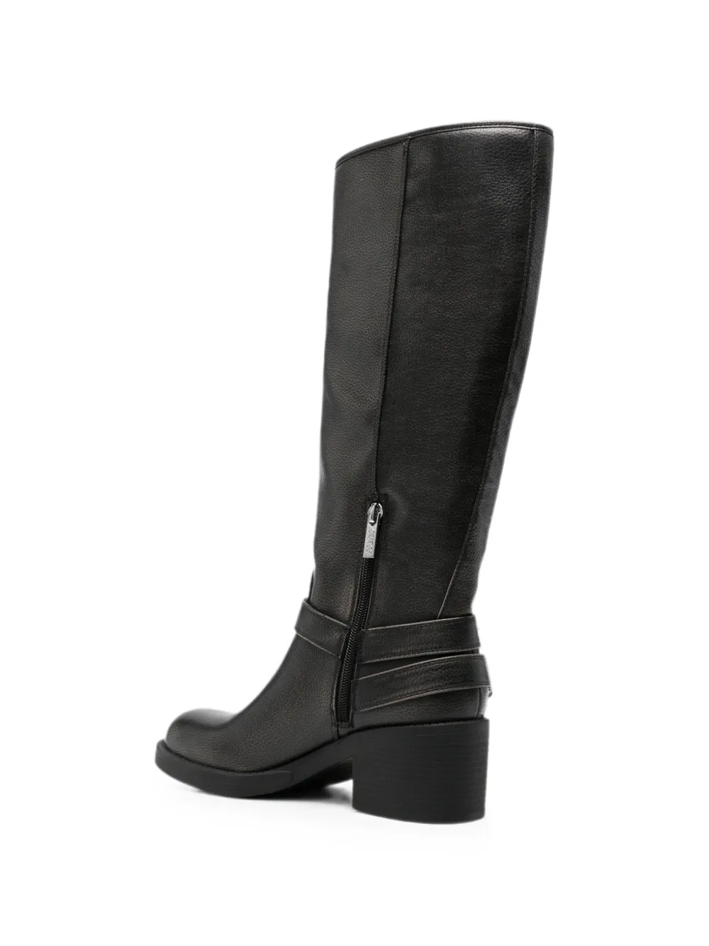 GUESS USA buckle-detail leather knee-high boots Zwart