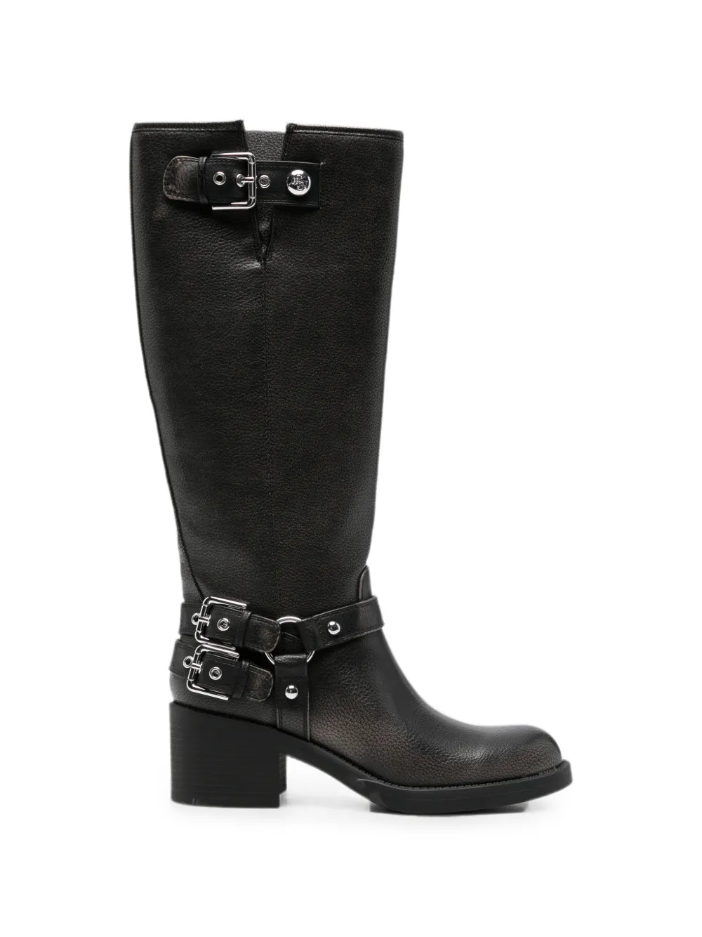 GUESS USA buckle-detail leather knee-high boots - Nero