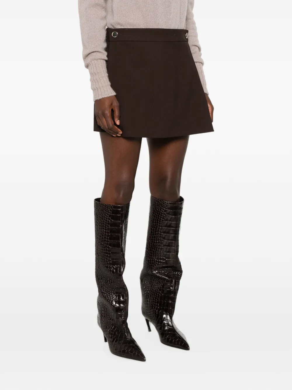 Sportmax Ottuso skort met knoopdetail Bruin
