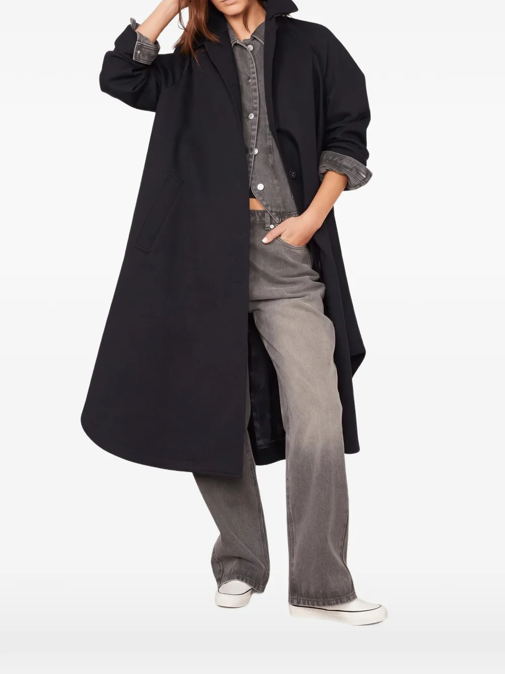 Officine Generale Freya single-breasted wool coat - Blue