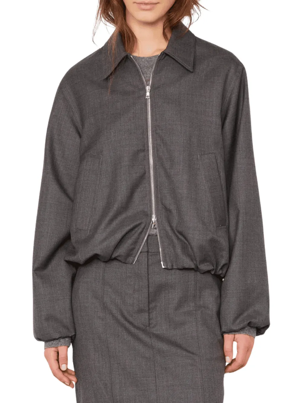 Officine Generale Marla zip-up jacket - Grigio