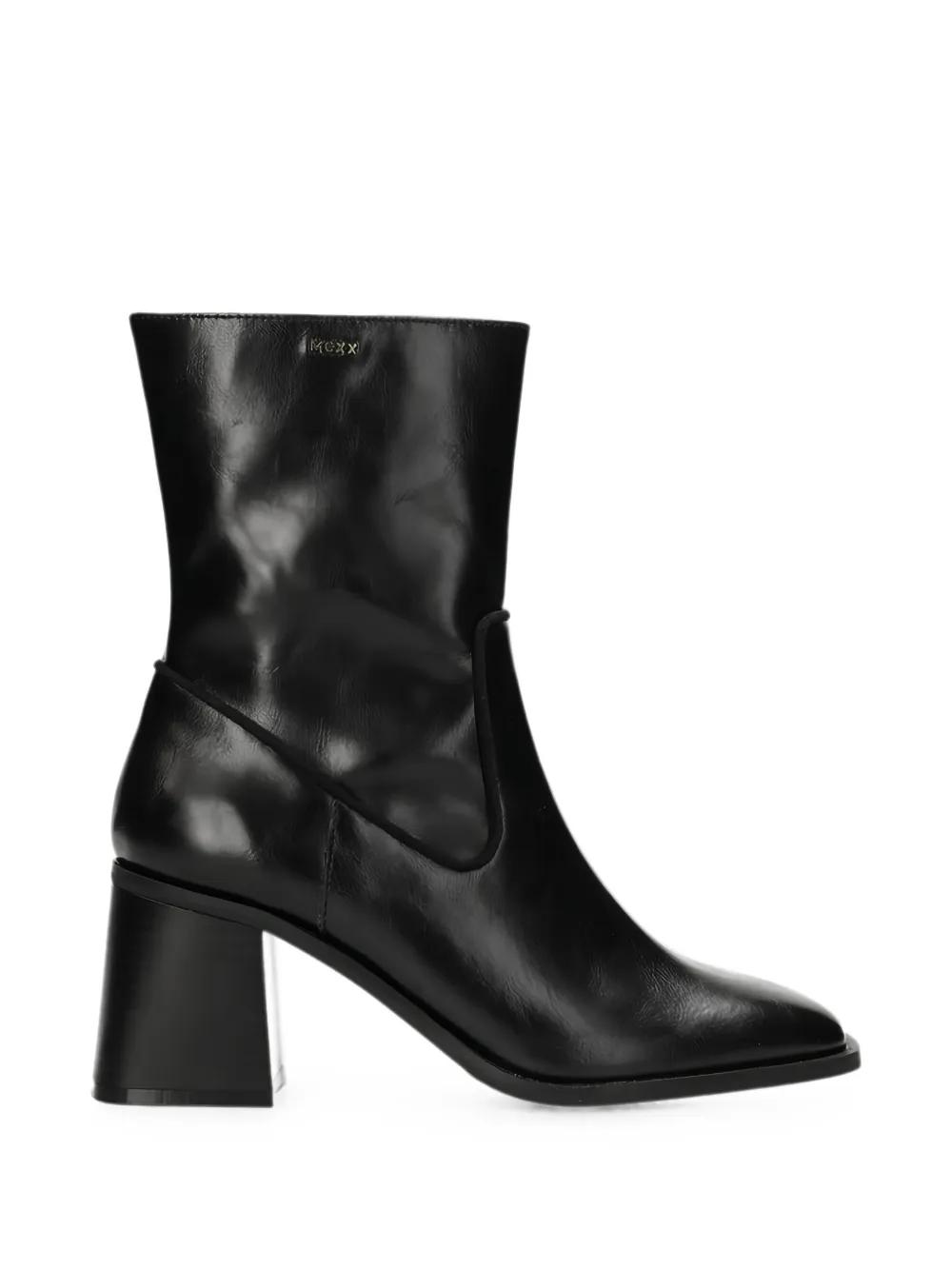 Mexx Square-toe Block-heel Boots In Black