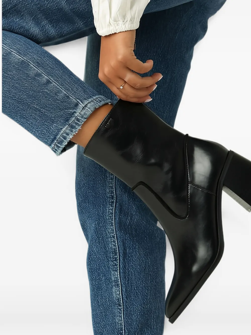 MEXX square-toe block-heel boots Zwart