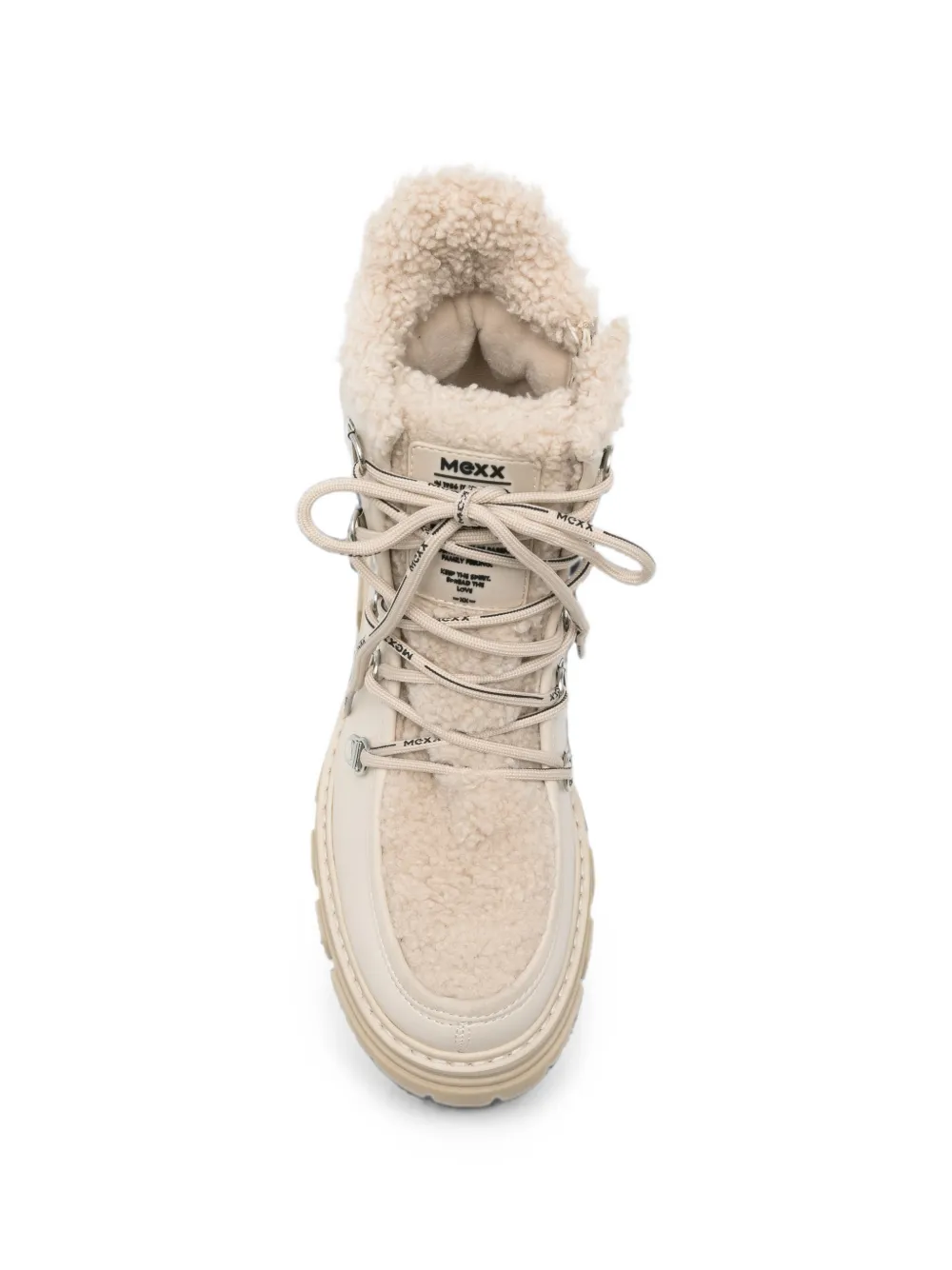 MEXX Veterlaarzen met imitatielamswol afwerking Beige
