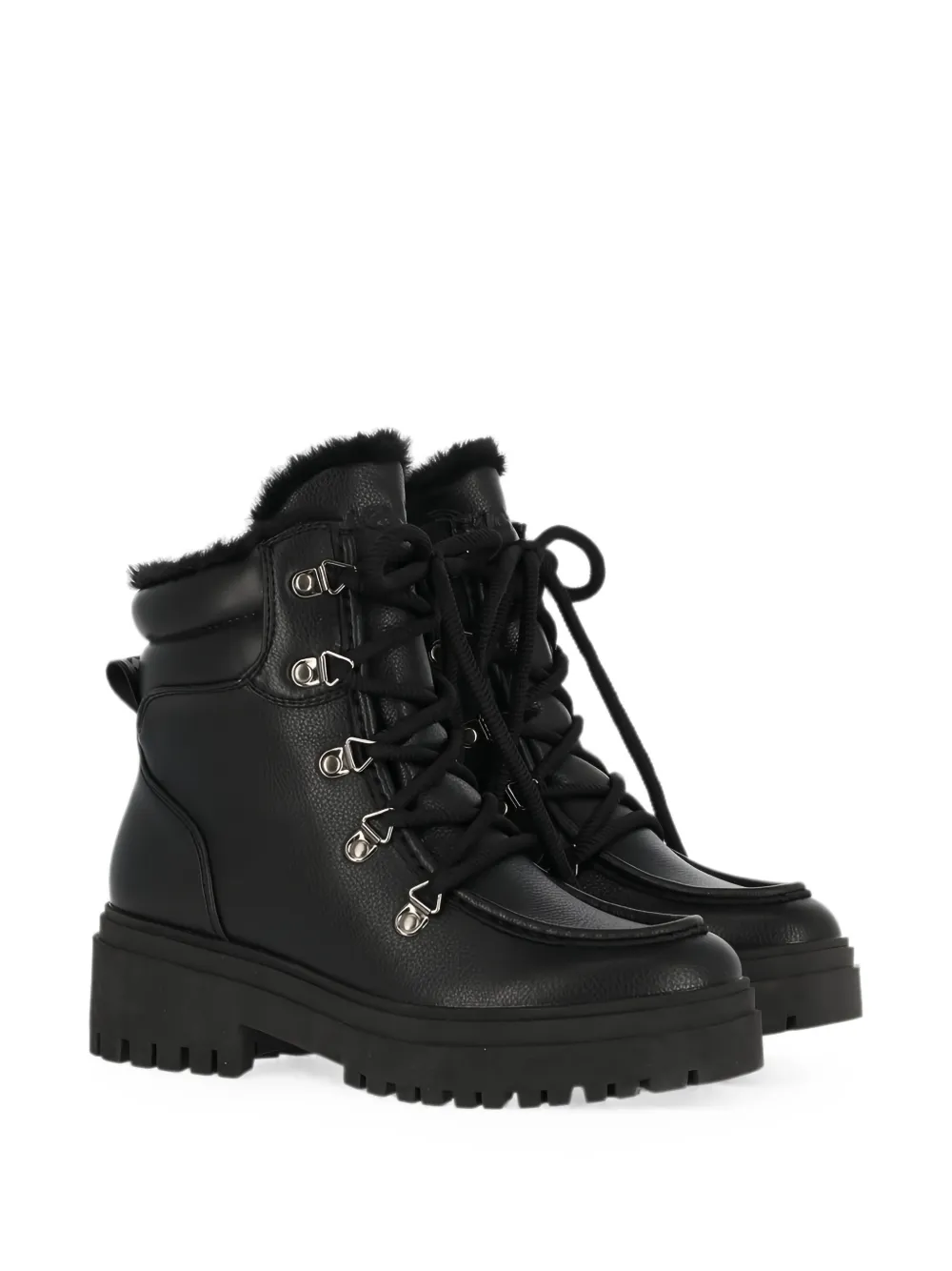MEXX lace-up shearling boots Zwart