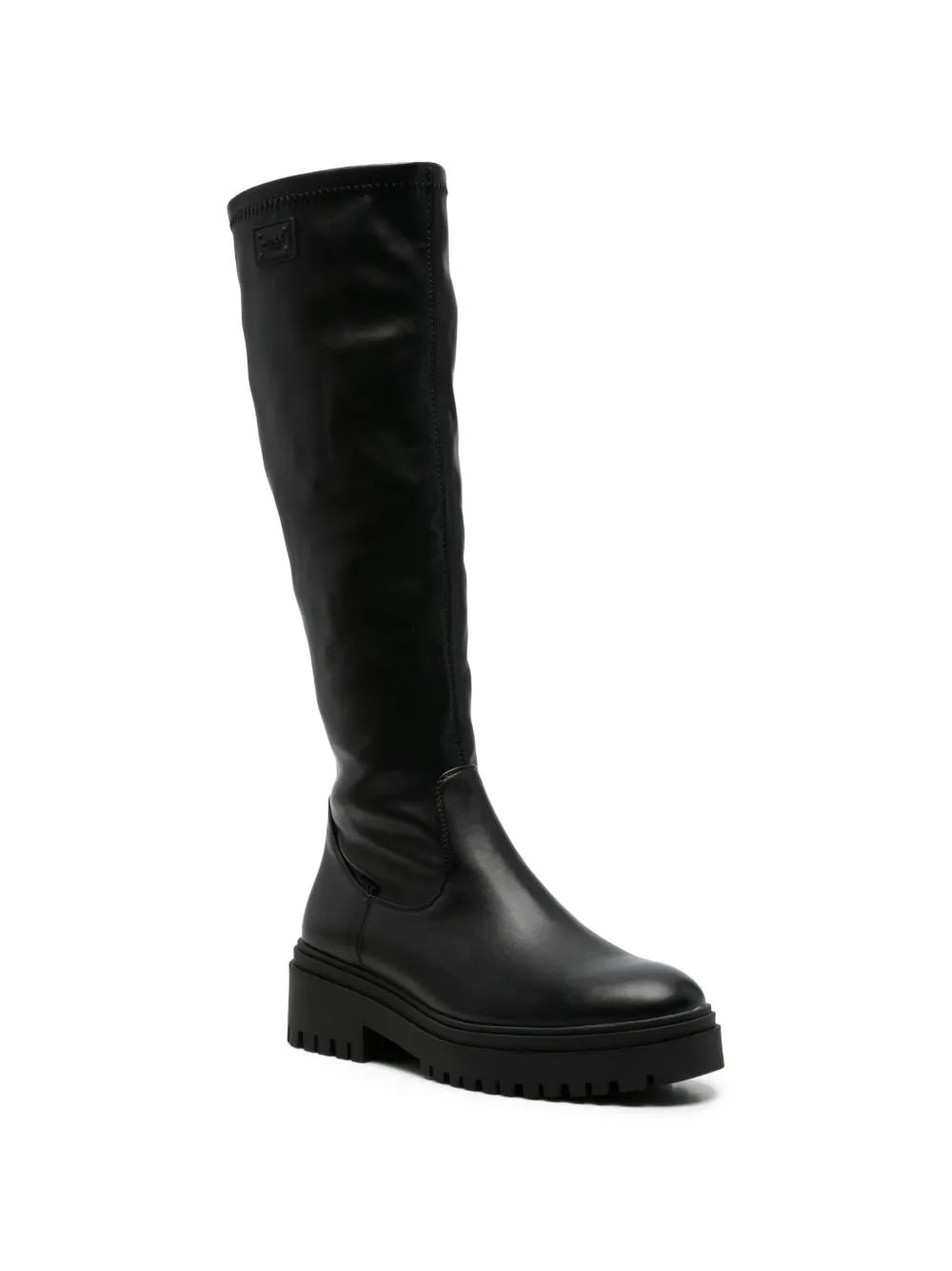MEXX Laarzen met logoplakkaat en chunky zool Zwart