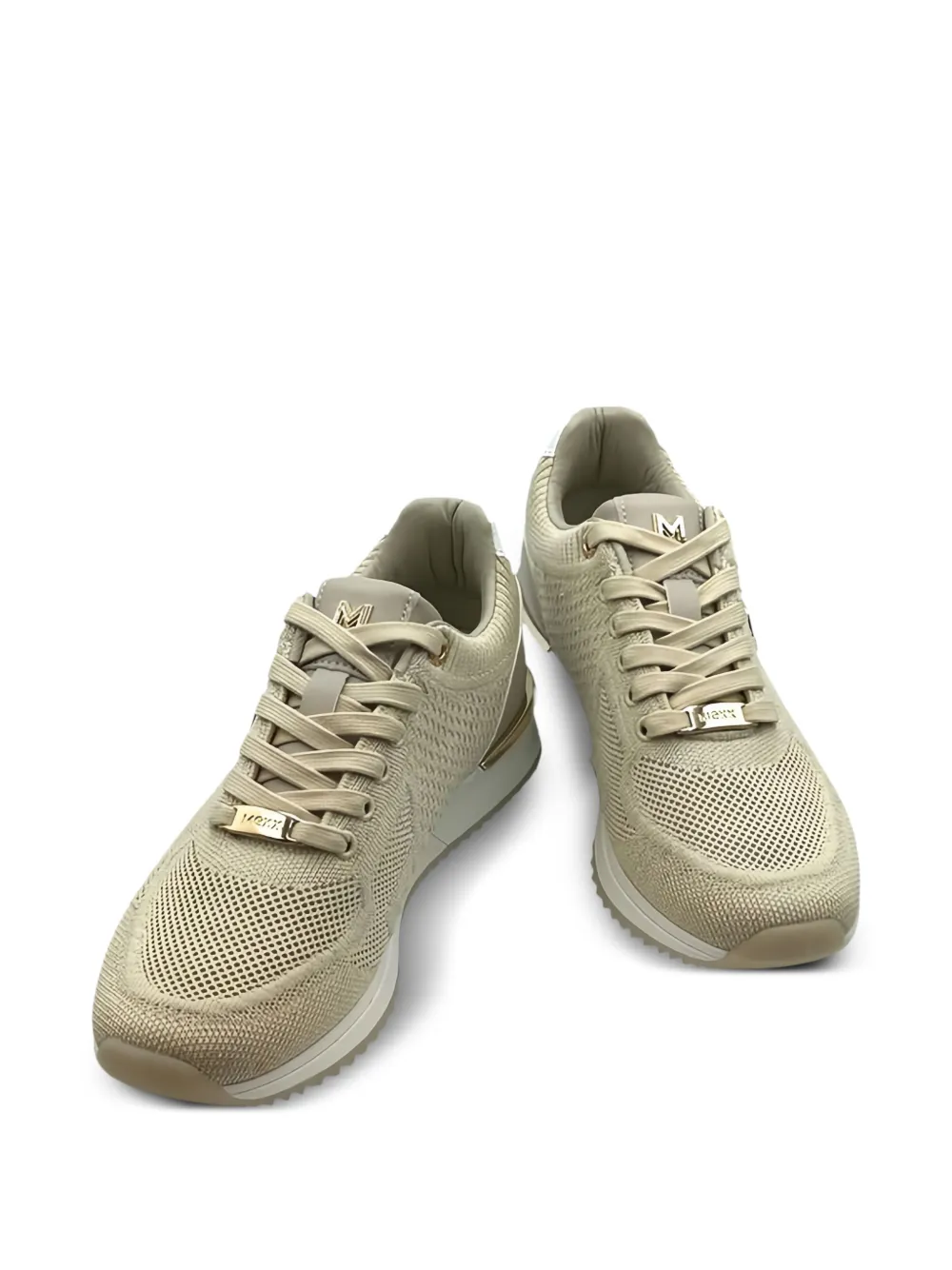 MEXX logo-plaque knitted sneakers Beige