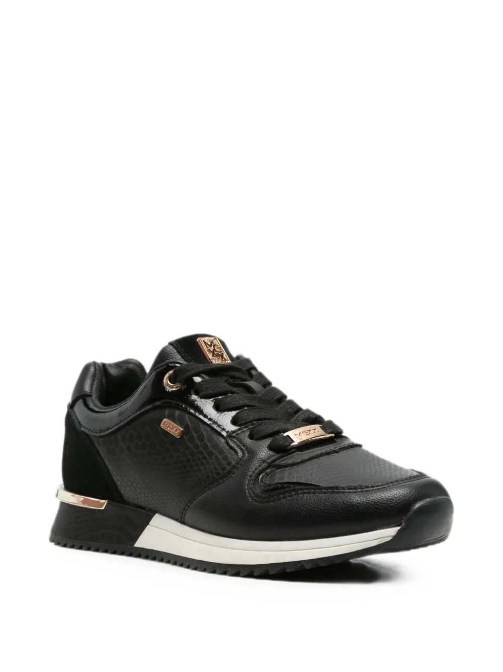 MEXX Fleur snakeskin-effect panelled sneakers Zwart