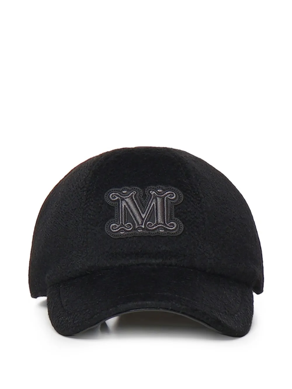 Max Mara logo-patch cashmere baseball cap - Schwarz