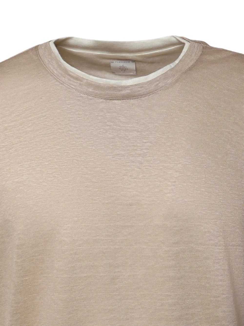 Eleventy Linnen T-shirt met gelaagd detail Beige