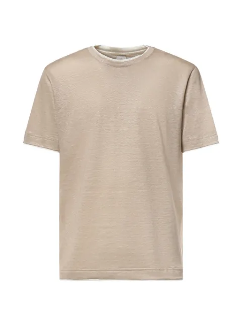 Eleventy layered-detail linen T-shirt