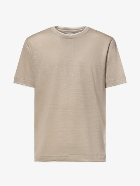 Eleventy layered-detail linen T-shirt
