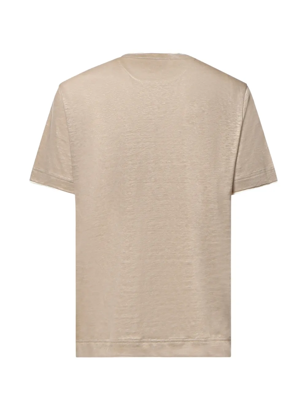 Eleventy Linnen T-shirt met gelaagd detail Beige