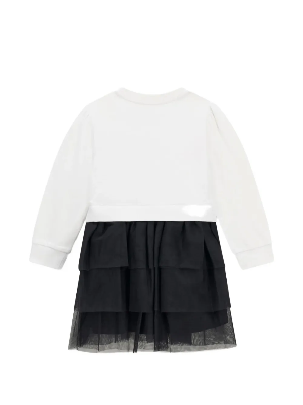 guess kids Jurk met logoprint en ruches Wit