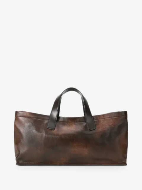 STAUD sac cabas Port en cuir à effet usé