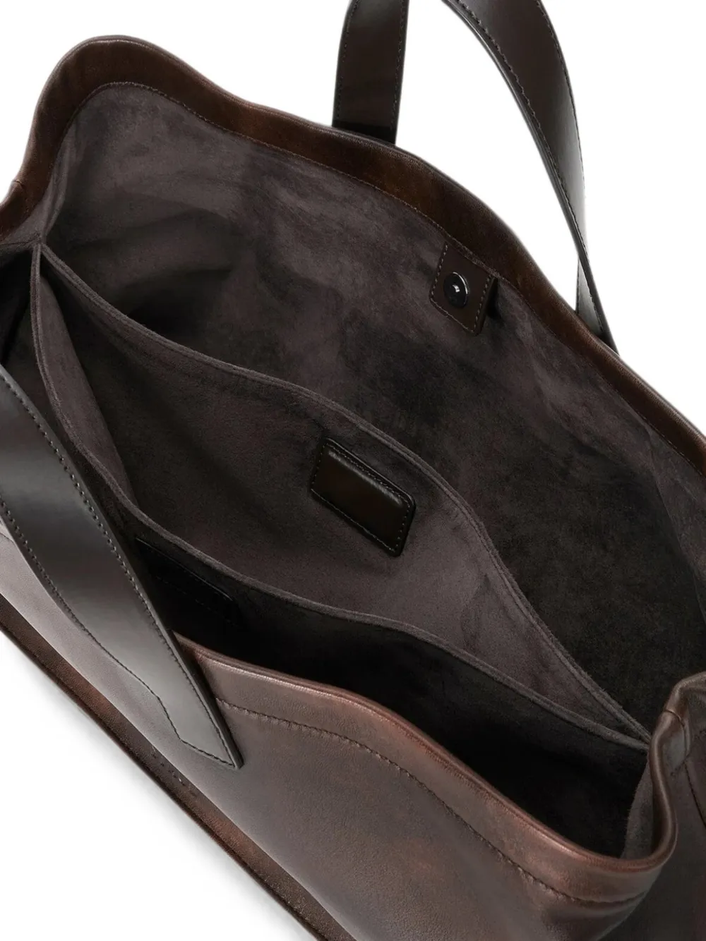 STAUD Port gerafelde leren shopper Bruin