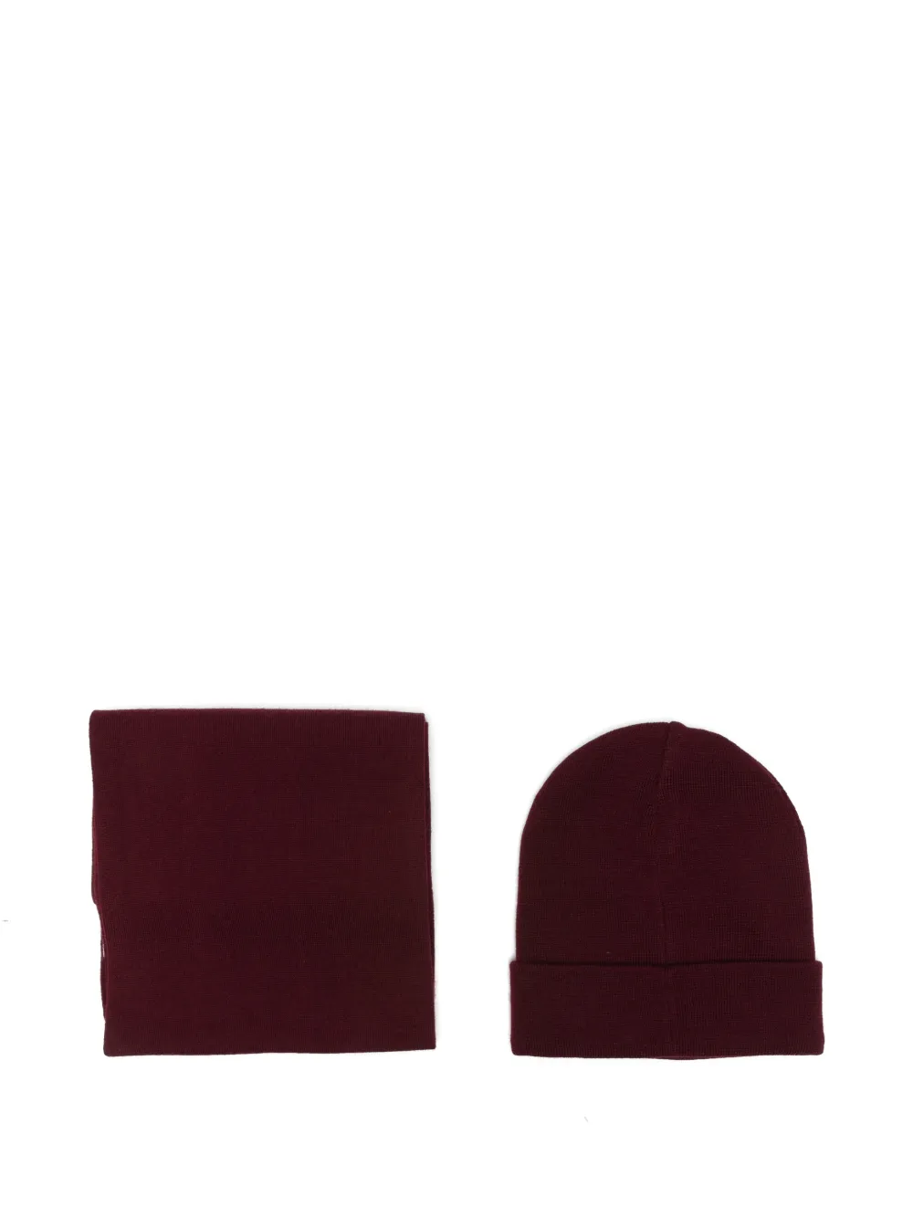 Emporio Armani Kids Muts en sjaal met logo-intarsia Rood