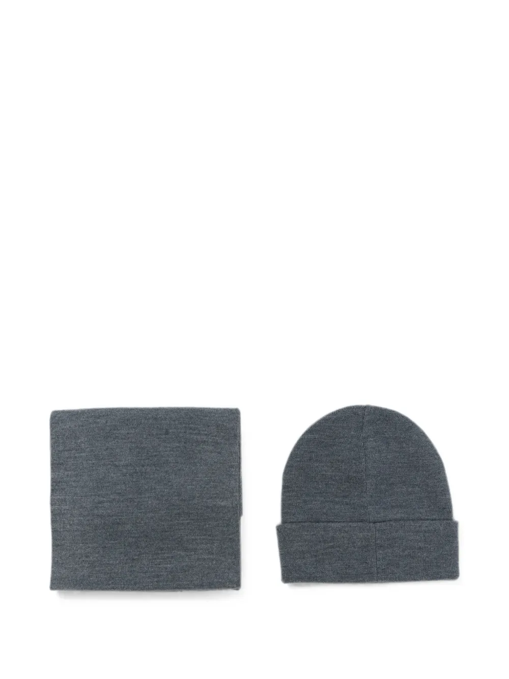 Emporio Armani Kids Muts en sjaal met logo-intarsia Grijs