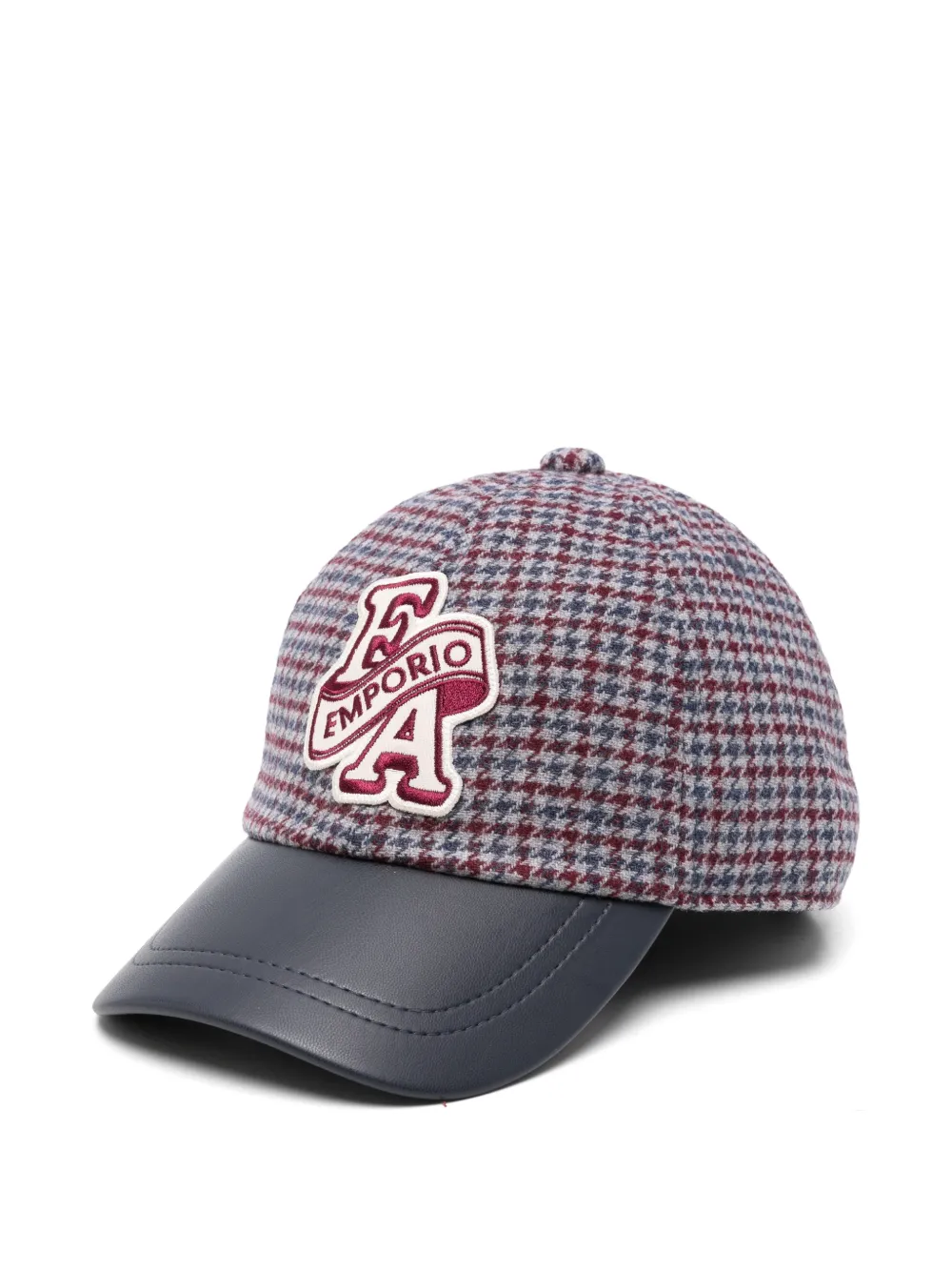 Emporio Armani Kids Cappello da baseball con motivo pied-de-poule - Blu