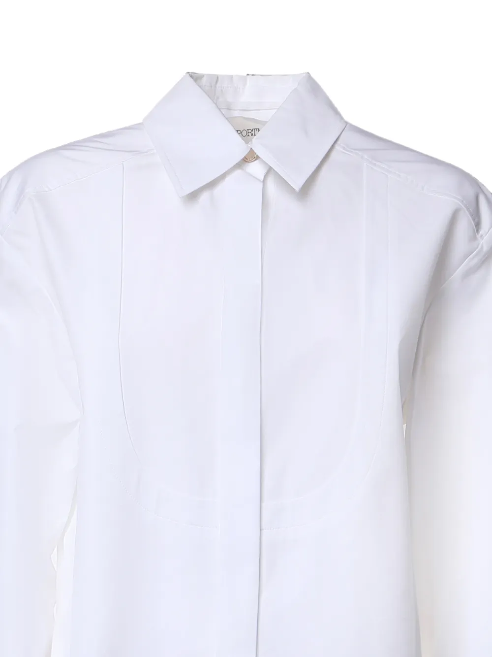 Sportmax bib-detail long-sleeve shirt Wit