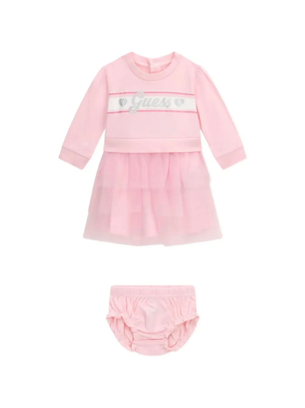 guess kids logo-print dress - Rosa