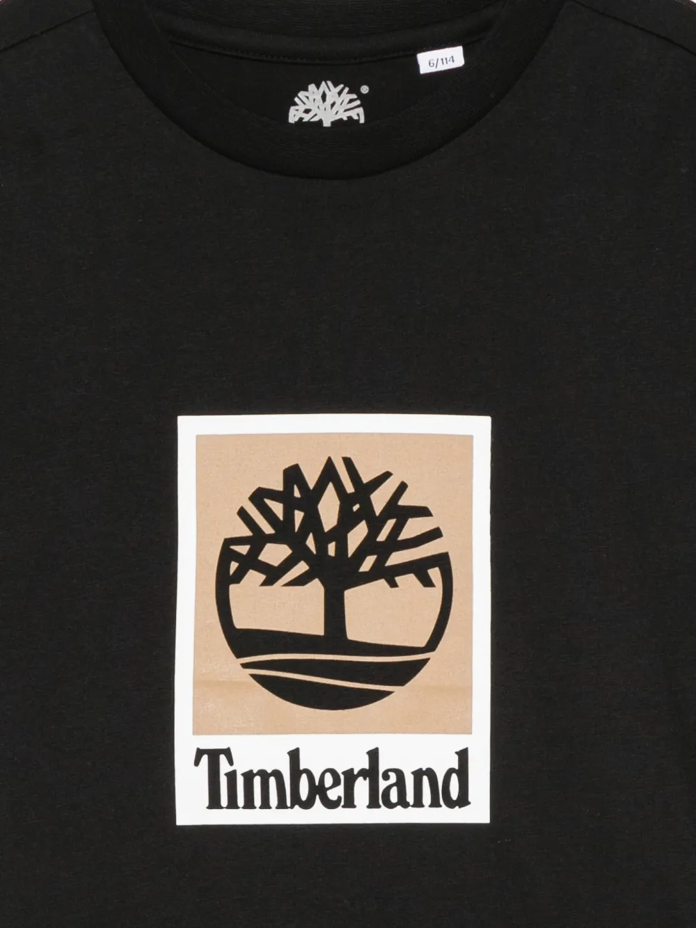 Timberland Kids T-shirt met logoprint Zwart