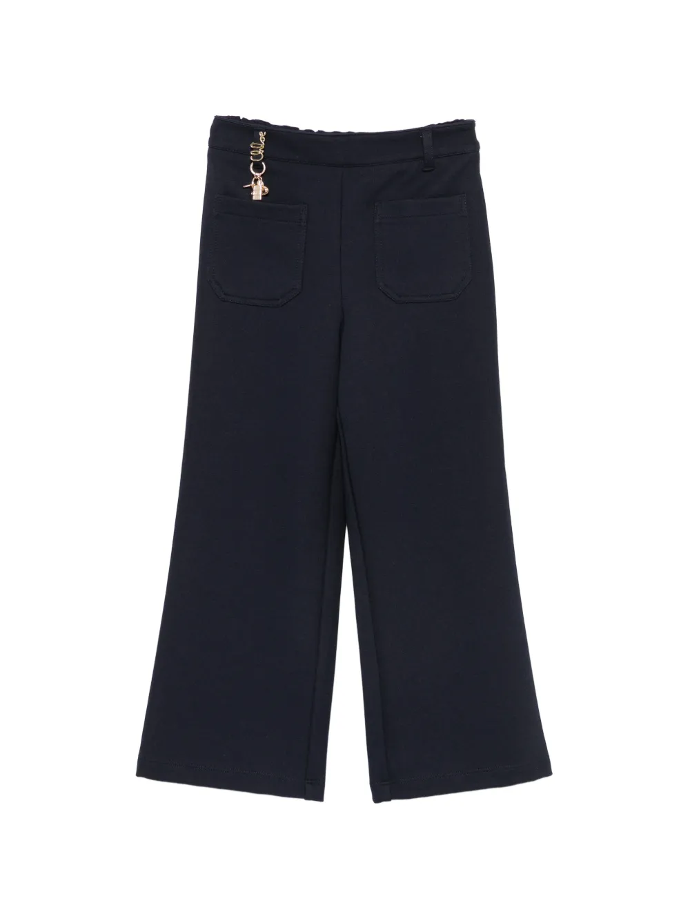 Chloé Kids logo-charm trousers - Blu