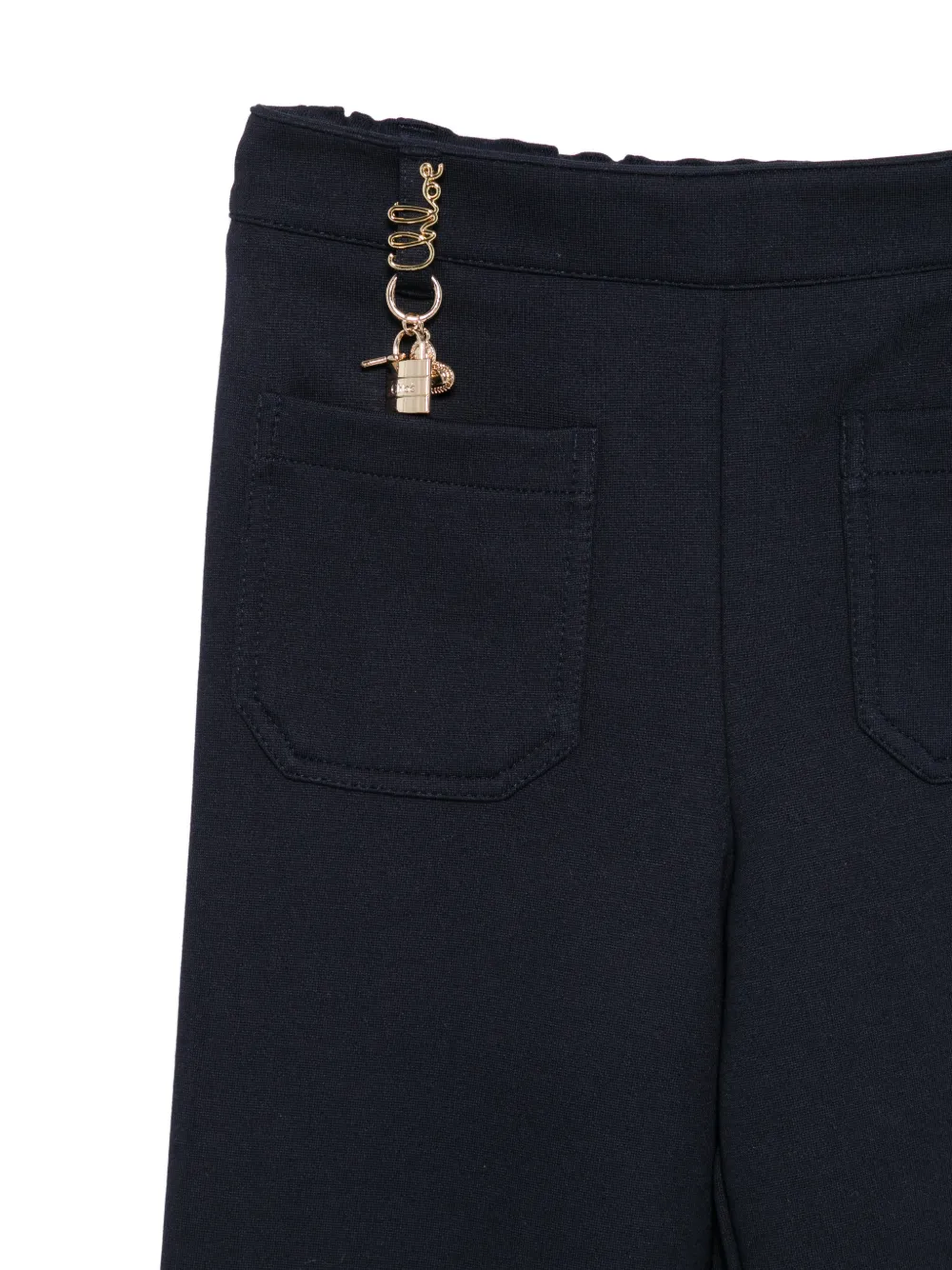 Chloé Kids Broek met logo-bedel Blauw