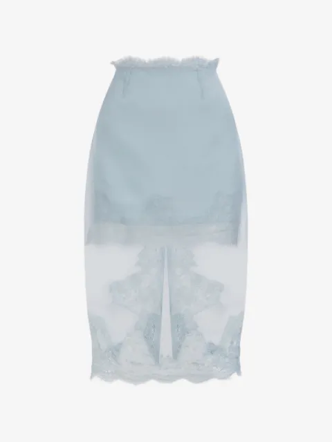 Aje falda midi Ophelia con ribete de encaje