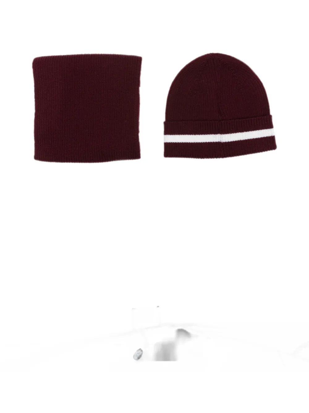 Emporio Armani Kids Gestreept sjaalset met logo-patch Rood