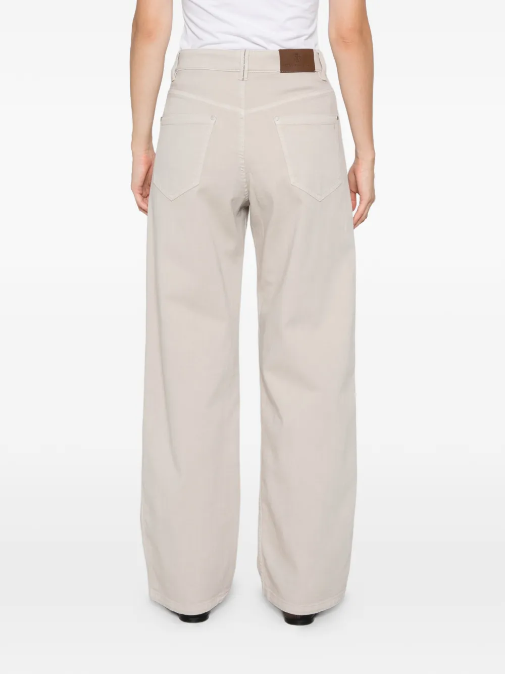 Brunello Cucinelli Broek met logopatch Beige