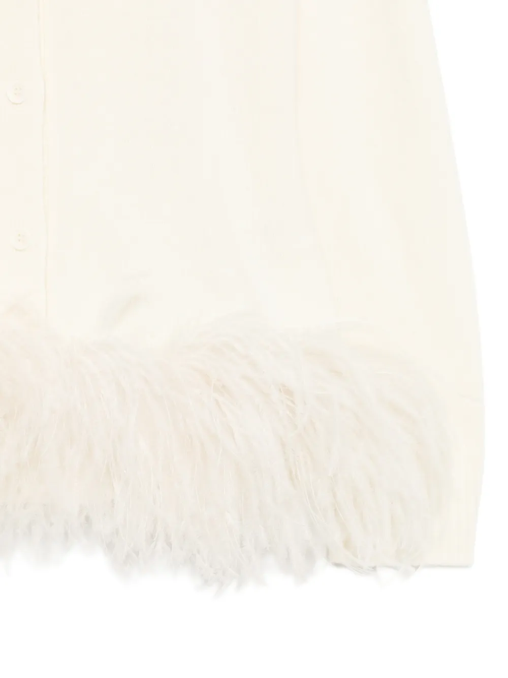 P.A.R.O.S.H. Lestat vest met veren afwerking en strik Beige