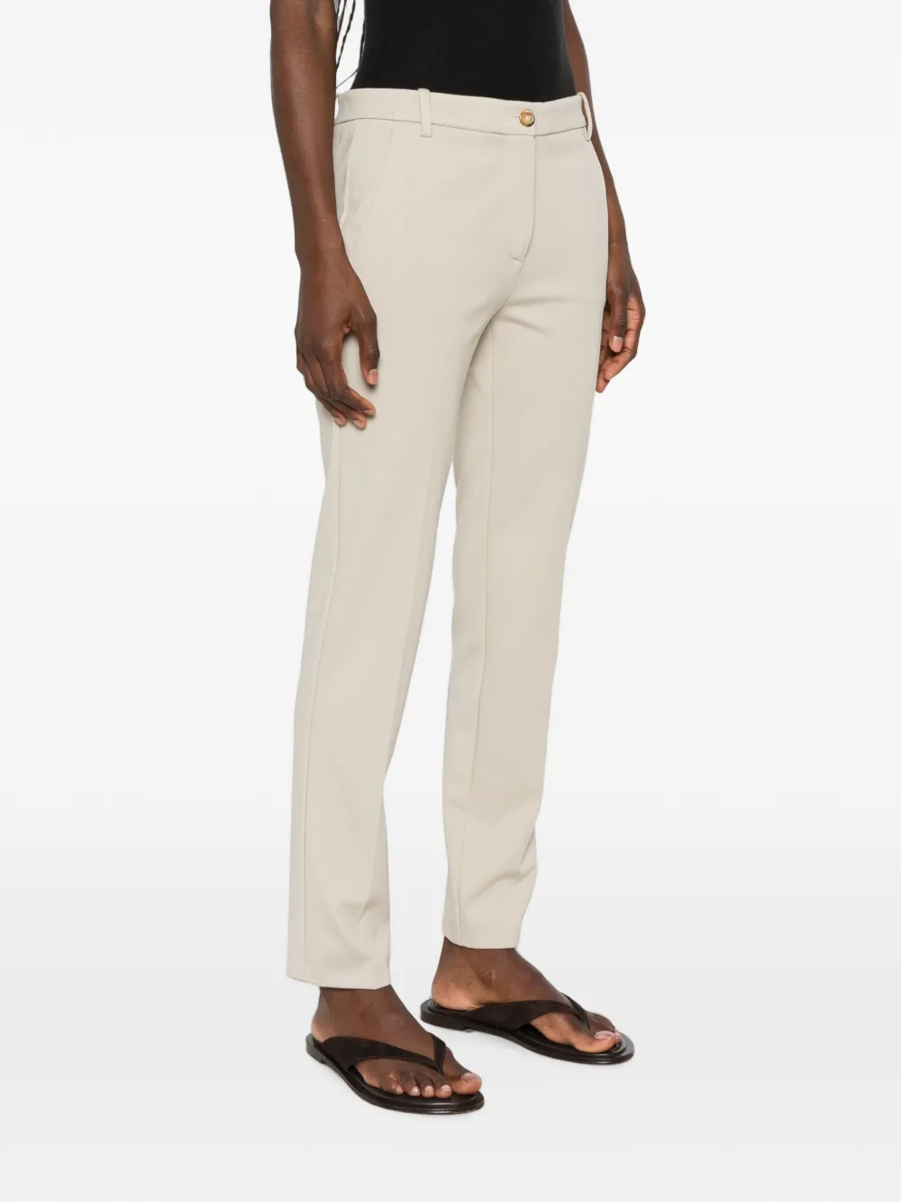PINKO Bello plooibroek met riemlussen Beige