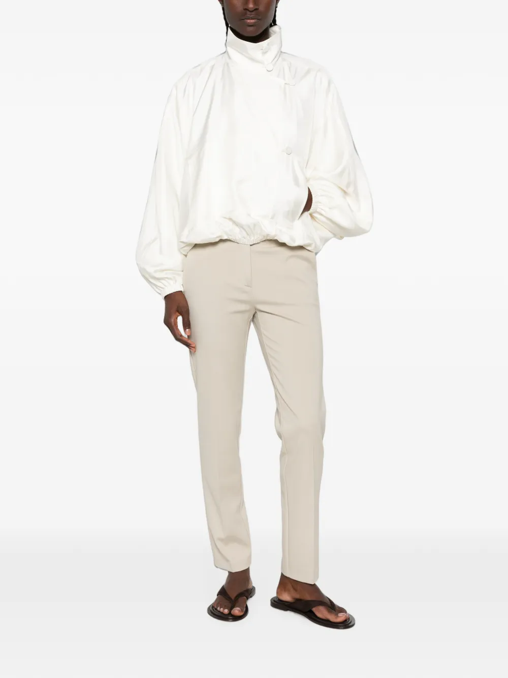 PINKO Bello plooibroek met riemlussen Beige