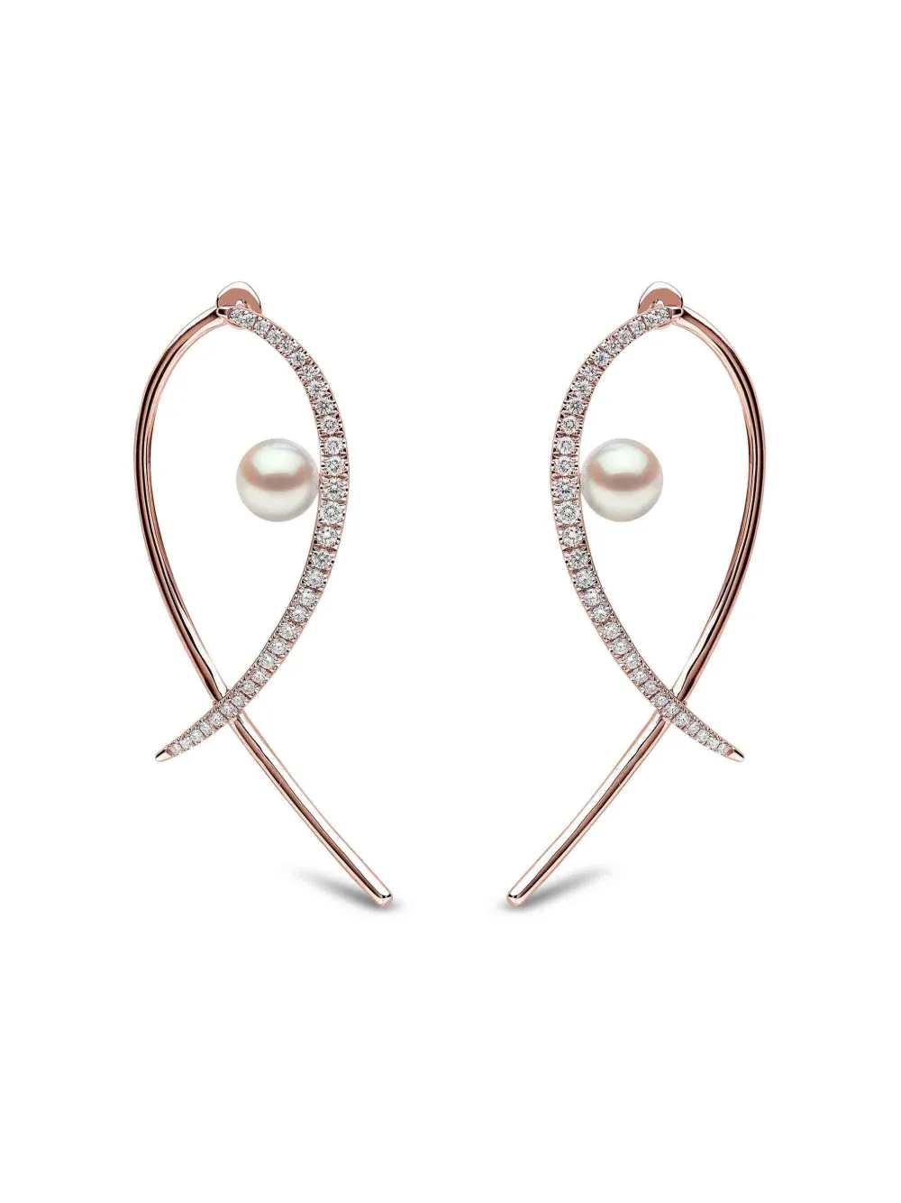 Yoko London Sleek Ohrringe mit Perlen und Diamanten - Rosa