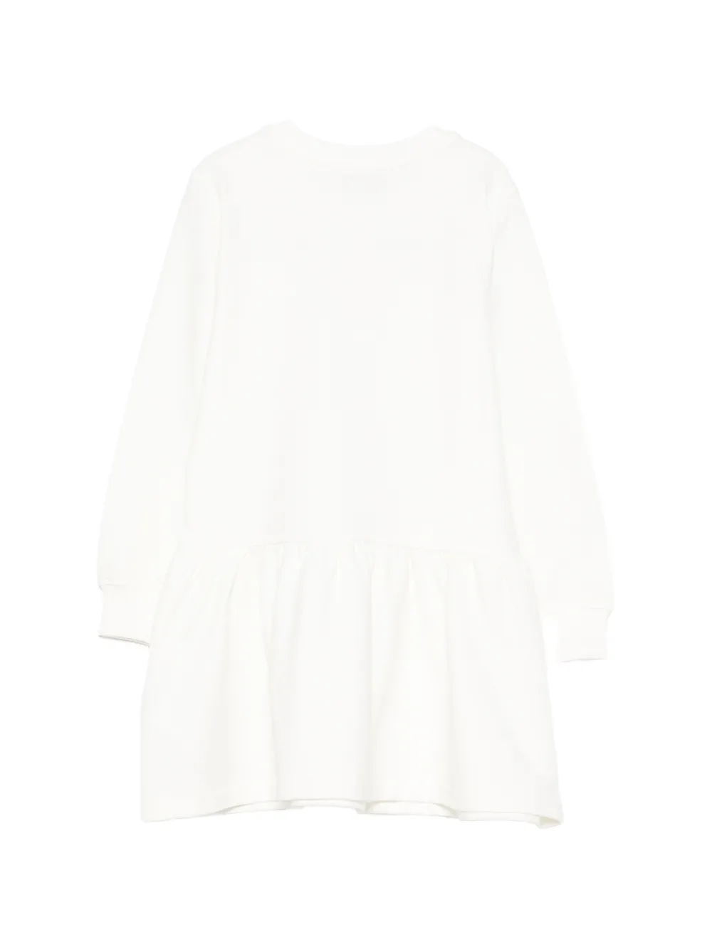Moschino Kids Jurk met teddybeerprint en ruches Wit