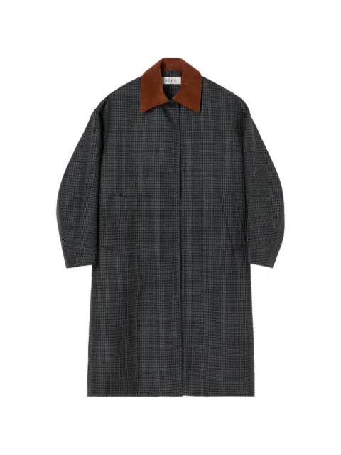 Róhe suede-collar check trench coat
