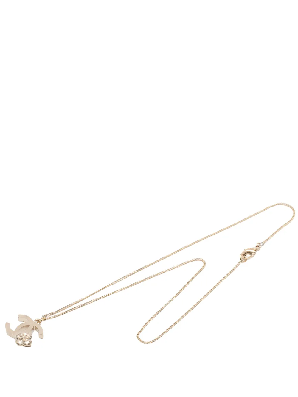 CHANEL Pre-Owned 2000-2010 CC Gold Plated Camellia Pendant Necklace costume necklace - Oro