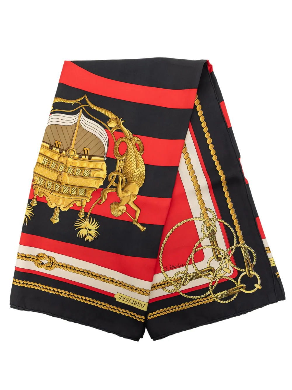 Hermès Pre-Owned 1960-1980 Chateaux D Arriere Silk Scarf 90 scarves - Nero
