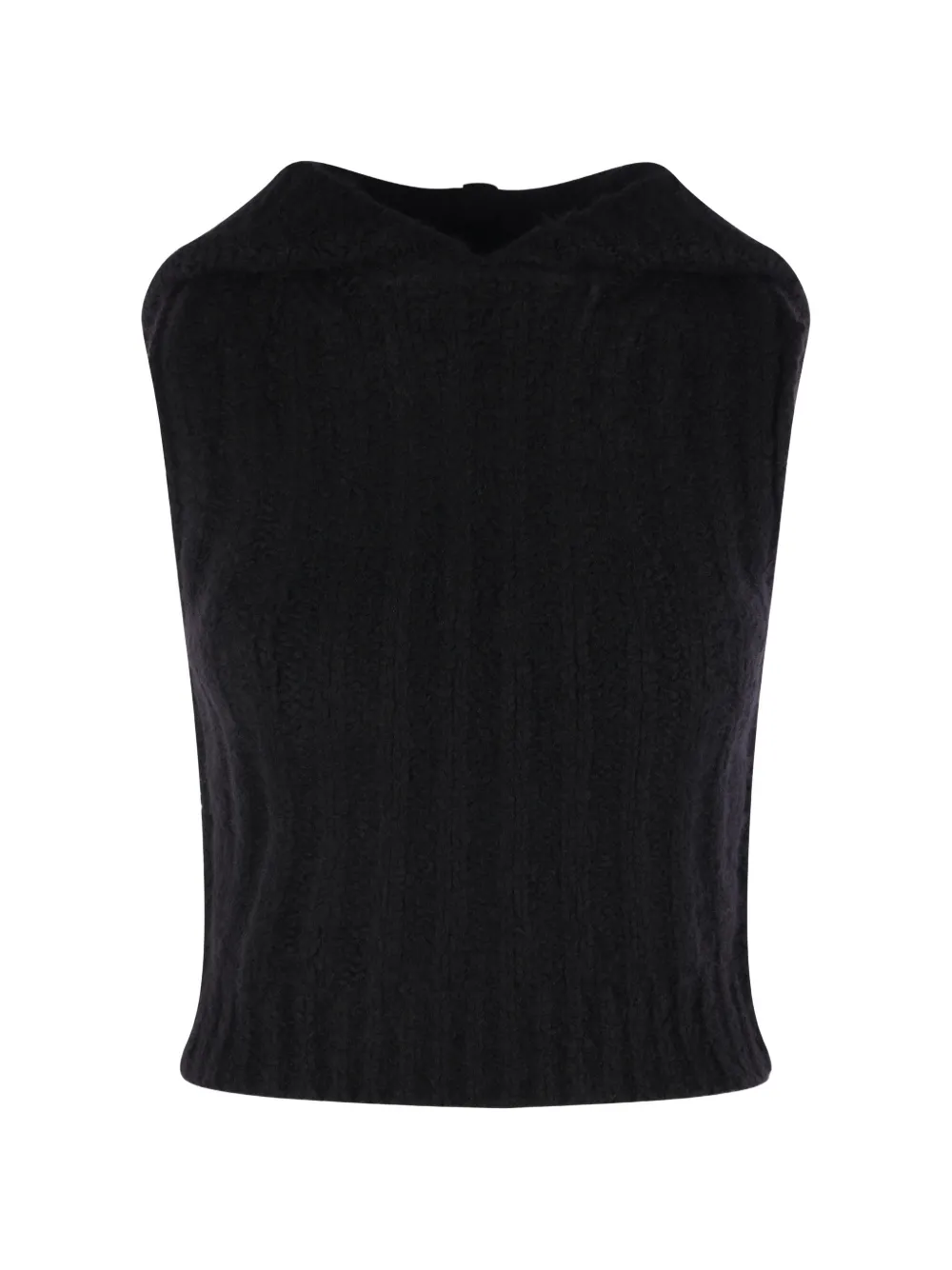 Rick Owens ribbed-knit hooded top - Nero