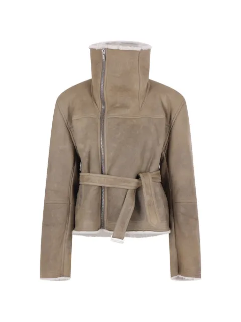 Rick Owens Cropped Flight belted shearling jacket